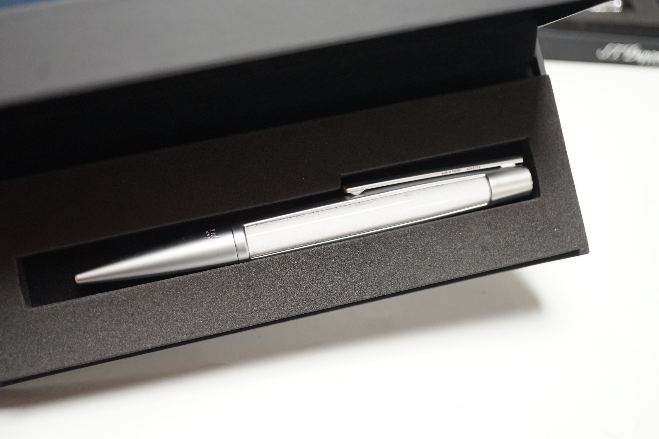 Two Dupont ballpoint pens and a Montegrappa Champions League Trophy fountain pen